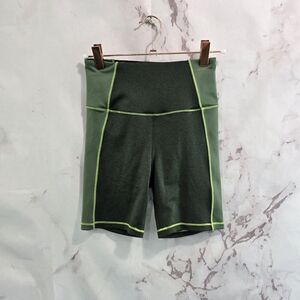 Good American Shorts Womens 0 XS Green Bike Dual Life Tonal Boy